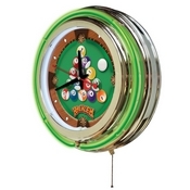 Rack Em Double Neon Ring, Logo Clock by Holland Bar Stool Company, ClkRackEm