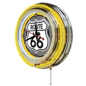 Route 66 Double Neon Ring, Logo Clock by Holland Bar Stool Company, ClkRoute66
