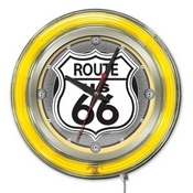 Route 66 Double Neon Ring, Logo Clock by Holland Bar Stool Company, ClkRoute66