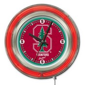 Stanford Double Neon Ring, Logo Clock by Holland Bar Stool Company, ClkStnfrd