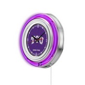 TCU Double Neon Ring, Logo Clock by Holland Bar Stool Company, ClkTexChr
