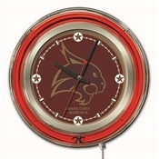 Texas State Double Neon Ring, Logo Clock by Holland Bar Stool Company, ClkTexsSt