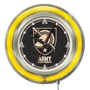 US Military Academy (ARMY) Double Neon Ring, Logo Clock by Holland Bar Stool Company, ClkUSMilA