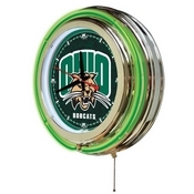 Ohio University Double Neon Ring, Logo Clock by Holland Bar Stool Company, ClkUnivOH