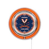Virginia Double Neon Ring, Logo Clock by Holland Bar Stool Company, ClkVrgnia
