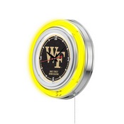 Wake Forest Double Neon Ring, Logo Clock by Holland Bar Stool Company, ClkWakeFr