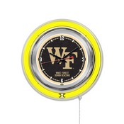 Wake Forest Double Neon Ring, Logo Clock by Holland Bar Stool Company, ClkWakeFr