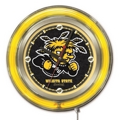 Wichita State Double Neon Ring, Logo Clock by Holland Bar Stool Company