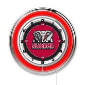 Alabama Double Neon Ring, Logo Clock by Holland Bar Stool Company, ClkAL-Ele