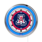 Arizona Double Neon Ring, Logo Clock by Holland Bar Stool Company, ClkArizUn
