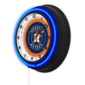 Houston Astros Double Neon Wall Clock by Holland Bar Stool Company, AGS-Clk15BKMLBHou