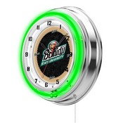 Bemidji State Double Neon Ring, Logo Clock by Holland Bar Stool Company, ClkBmijSt