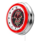 Boston College Double Neon Ring, Logo Clock by Holland Bar Stool Company, ClkBostnC