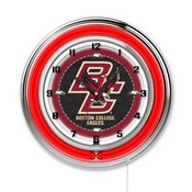 Boston College Double Neon Ring, Logo Clock by Holland Bar Stool Company, ClkBostnC