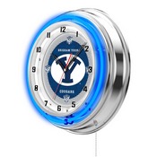 Brigham Young Double Neon Ring, Logo Clock by Holland Bar Stool Company, ClkBrigYn