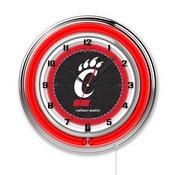 Cincinnati Double Neon Ring, Logo Clock by Holland Bar Stool Company, ClkCincin