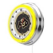 Colorado Double Neon Ring, Logo Clock by Holland Bar Stool Company, ClkColoUn