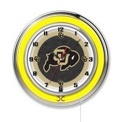 Colorado Double Neon Ring, Logo Clock by Holland Bar Stool Company, ClkColoUn