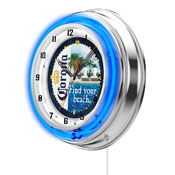Corona (FYB-Front) Double Neon Wall Clock by Holland Bar Stool Co., AGS-Clk15Crna-FYB-Front