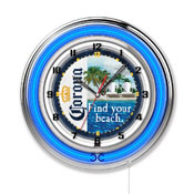 Corona (FYB-Front) Double Neon Wall Clock by Holland Bar Stool Co., AGS-Clk15Crna-FYB-Front