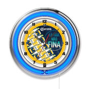 Corona (LimePtrn) Double Neon Wall Clock by Holland Bar Stool Co., AGS-Clk15Crna-LimePtrn