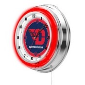University of Dayton Double Neon Ring, Logo Clock by Holland Bar Stool Company, ClkDytnUn