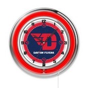 University of Dayton Double Neon Ring, Logo Clock by Holland Bar Stool Company, ClkDytnUn
