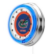 Florida Double Neon Ring, Logo Clock by Holland Bar Stool Company, ClkFlorUn