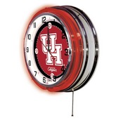Houston Double Neon Ring, Logo Clock by Holland Bar Stool Company, ClkHouston
