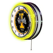 Idaho Double Neon Ring, Logo Clock by Holland Bar Stool Company, ClkIdahoU