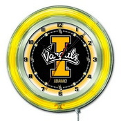 Idaho Double Neon Ring, Logo Clock by Holland Bar Stool Company, ClkIdahoU