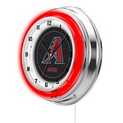 Arizona Diamondbacks Double Neon Wall Clock by Holland Bar Stool, AGS-Clk15MLBAri