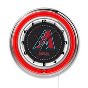 Arizona Diamondbacks Double Neon Wall Clock by Holland Bar Stool, AGS-Clk15MLBAri