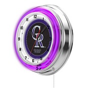 Colorado Rockies Double Neon Wall Clock by Holland Bar Stool, AGS-Clk15MLBCol