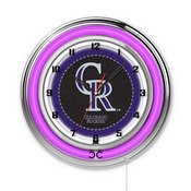 Colorado Rockies Double Neon Wall Clock by Holland Bar Stool, AGS-Clk15MLBCol