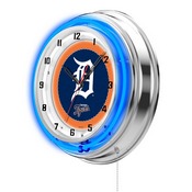 Detroit Tigers Double Neon Wall Clock by Holland Bar Stool, AGS-Clk15MLBDet