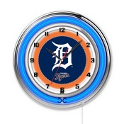 Detroit Tigers Double Neon Wall Clock by Holland Bar Stool, AGS-Clk15MLBDet
