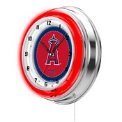 Los Angeles Angels Double Neon Wall Clock by Holland Bar Stool, AGS-Clk15MLBLAA