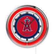 Los Angeles Angels Double Neon Wall Clock by Holland Bar Stool, AGS-Clk15MLBLAA