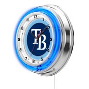 Tampa Bay Rays Double Neon Wall Clock by Holland Bar Stool, AGS-Clk15MLBTam