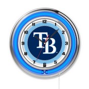 Tampa Bay Rays Double Neon Wall Clock by Holland Bar Stool, AGS-Clk15MLBTam
