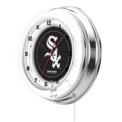 Chicago White Sox Double Neon Wall Clock by Holland Bar Stool, AGS-Clk15MLBWSx