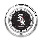 Chicago White Sox Double Neon Wall Clock by Holland Bar Stool, AGS-Clk15MLBWSx
