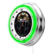 Notre Dame - Guinness (Helmet) Double Neon Wall Clock Holland Bar Stool Co., AGS-ClkND-Guin-Hlm
