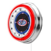 NHRA Double Neon Wall Clock (Red Neon) by Holland Bar Stool Co., AGS-Clk15NHRADrag-R