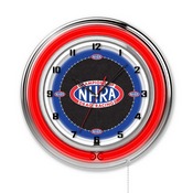 NHRA Double Neon Wall Clock (Red Neon) by Holland Bar Stool Co., AGS-Clk15NHRADrag-R