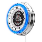 NHRA - Hot Rod Double Neon Wall Clock (Blue Neon) by Holland Bar Stool Co., AGS-Clk15NHRAHotRod-B