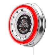 NHRA - Hot Rod Double Neon Wall Clock (Red Neon) by Holland Bar Stool Co., AGS-Clk15NHRAHotRod-R