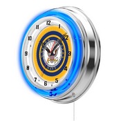 U.S. Navy Double Neon Ring, Logo Clock by Holland Bar Stool Company, ClkNavy