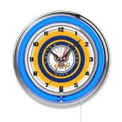 U.S. Navy Double Neon Ring, Logo Clock by Holland Bar Stool Company, ClkNavy